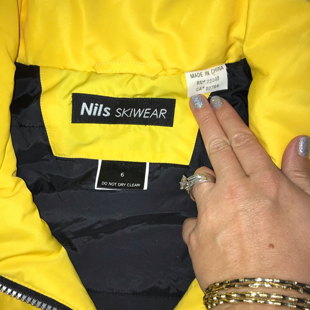 NILS Skiwear Bright Yellow Zipper Jacket Womens Size 6 - Picture 4 of 12